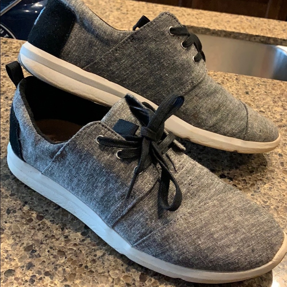 TOMs Black Slub Chambray Women's Del Rey Sneakers